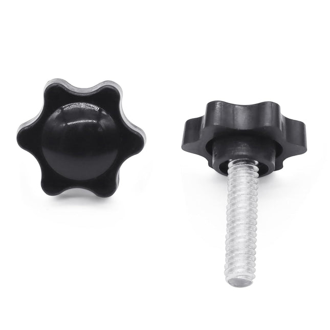 Xadnitu 10 Pieces 1/4''-20-1'' Thread Knob Plastic Star Shaped Nut Clamping Male Handle Tightening Screw
