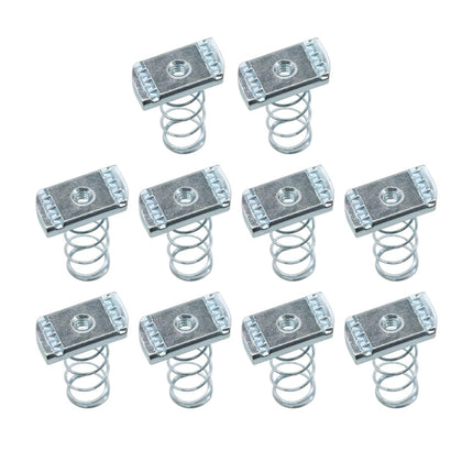 Strut Channel Nuts, 1/4"-20 Spring Channel Nut with Zinc Electroplate Finish, Long Spring Nuts Great for Use with Unistrut Channels (10 Pack)