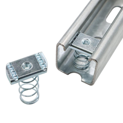 Strut Channel Nuts, 1/4"-20 Spring Channel Nut with Zinc Electroplate Finish, Long Spring Nuts Great for Use with Unistrut Channels (10 Pack)