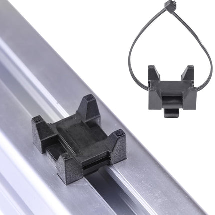 Xadnitu 25 Pieces Plastic Cable Zip Tie Mounting Blocks, Drop-In Base Mounts for 15 or 40 Series Aluminum T-Slot Extruded Profiles Wire Management
