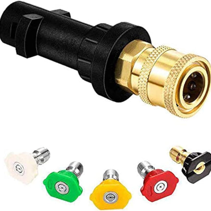 High Pressure Washer Gun Adapter 1/4" Spray Nozzle Tips Sets Brass Female Quick Connector for Karcher k2 k3 k4 k5 k6 K7