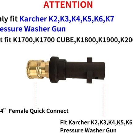 High Pressure Washer Gun Adapter 1/4" Spray Nozzle Tips Sets Brass Female Quick Connector for Karcher k2 k3 k4 k5 k6 K7