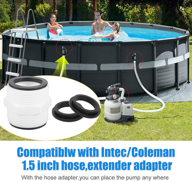 Pool Hose Connector for Intex Coleman Swimming Pool Pump Hose Extender Adapter with 11228 11412 L-Shape – product detail