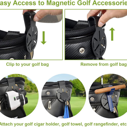 iGuerburn Metal Landing Pads for Golf Bags, Magnetic Golf Bag Accessories for Men with Soft Rubber