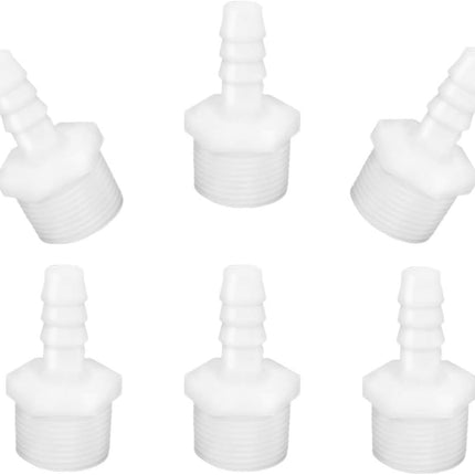 Plastic Hose Barb Fittings 1/2" Barb X 1/2" NPT Male Thread Adapter Connector Pipe Fittings (pack of 6)