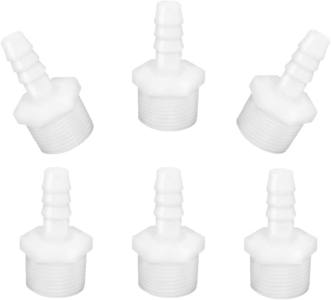 Plastic Hose Barb Fittings 1/2 Barb X 1/2 NPT Male Thread Adapter Connector Pipe Fittings (pack of 6)