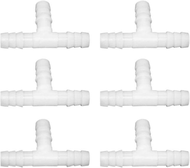 Plastic 1/2 ID Hose Barb Fittings Equal Barbed Tee Pipe Connectors 3 Way Joint Splicer Mender Union Adapter