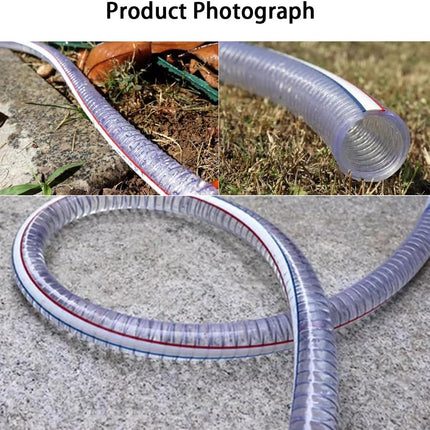 1"ID x 1-1/4"OD Steel Wire Suction Vinyl PVC Flexible Tubing, High Pressure Heavy Duty UV Chemical Resistant Clear Thick Suction Tube Hose, 3.3 FT