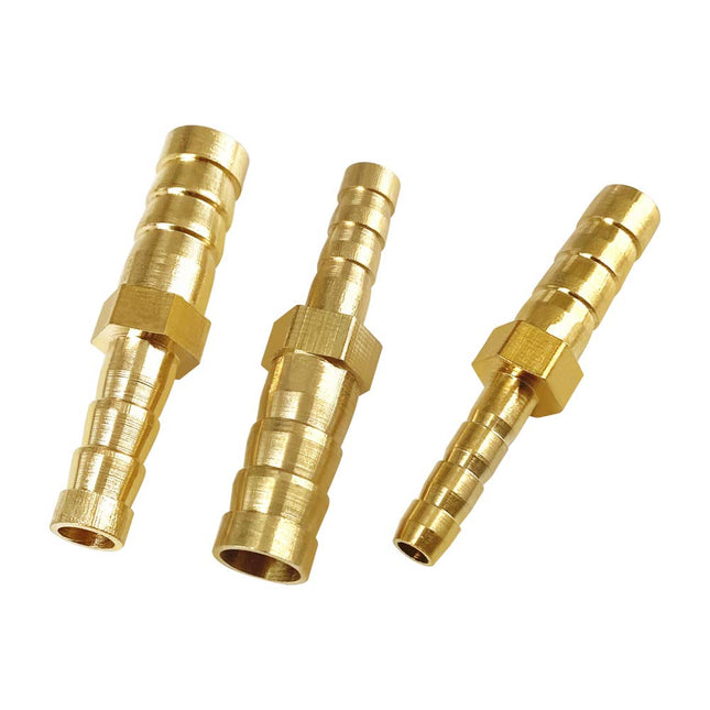 Brass Hose Barb reducer 3/8 to 5/16 ID hose Barb Fitting Hex Splicer Mender Union Air Water Fuel with hose – product detail