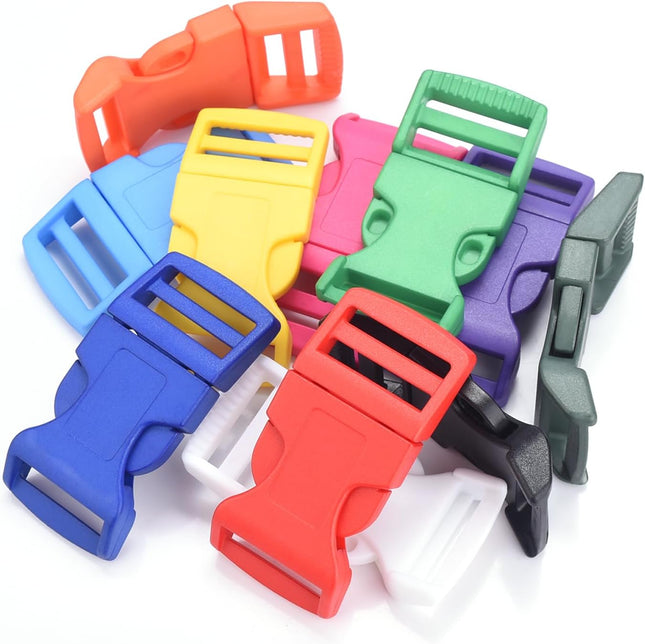 CooBigo 10Pack 1 (26mm) Contoured Plastic Side Release Buckles Paracord Buckles for Backpack Straps
