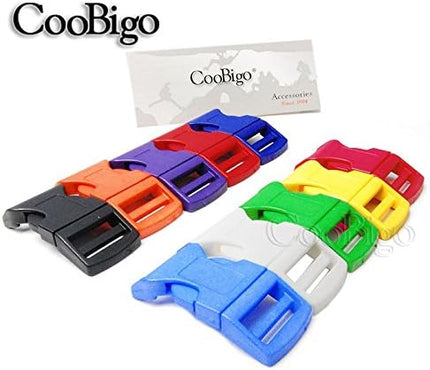 CooBigo 10Pack 1"(26mm) Contoured Plastic Side Release Buckles, Paracord Buckles for Backpack Straps Paracord Bracelet Pet Collar
