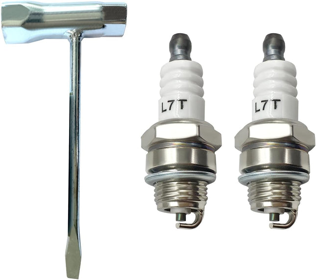 L7T Spark Plug with Chainsaw Scrench Wrench Tool Replaces BPM7A BPMR7A RCJ6Y RCJ7Y BM6A CJ8 WSR5F (2