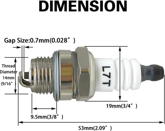 L7T Spark Plug with Chainsaw Scrench Wrench Tool Replaces BPM7A BPMR7A RCJ6Y RCJ7Y BM6A CJ8 WSR5F (2 – product detail