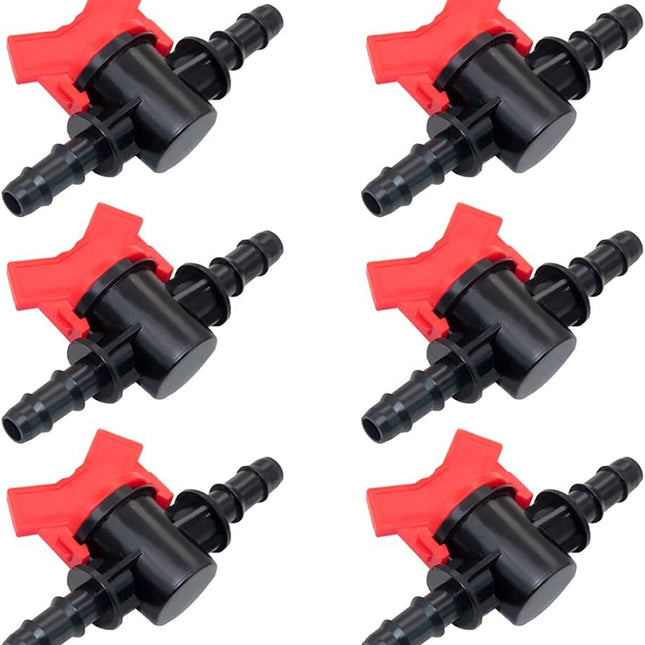 1/2" Drip Irrigation Switch Valve Barbed Ball Valve for Garden Drip Irrigation Aquarium (6 Pcs)