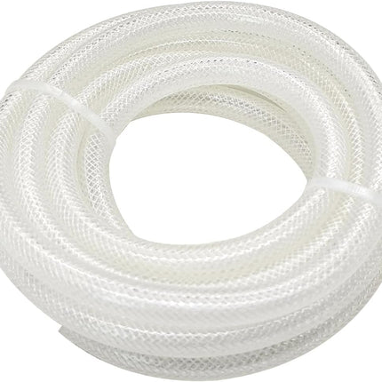 3/8"ID x 10FT High Pressure Braided Clear PVC Vinyl Tubing, Flexible Heavy Duty Reinforced Hose Tubing BPA Free and Non Toxic