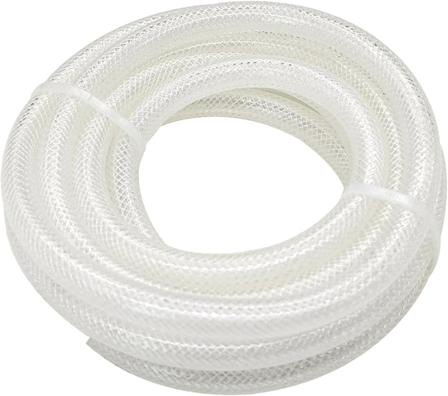 3/8 ID x 10FT High Pressure Braided Clear PVC Vinyl Tubing Flexible Heavy Duty Reinforced Hose Tubing BPA