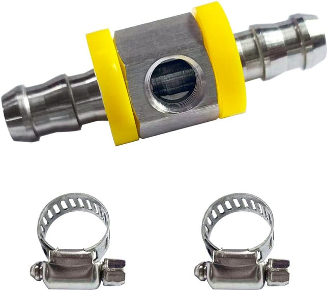 3/8 Fuel Line Fuel Pressure Barbed Ph Lock T-Fitting Adapter with 1/8-27 NPT Sensor Port V1258-DP02-E-236