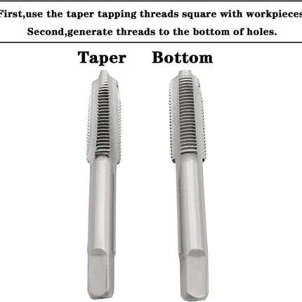 M10 X 1.5 Metric Hand Tap,1 Pair Threading Hand Tap Alloy Tool Steel Right Hand