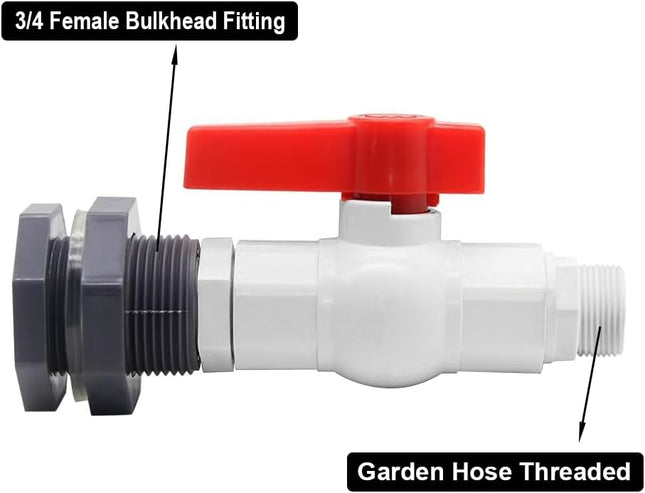 Rain Barrel Spigot Kit PVC Water Barrel Valve Diverter with Bulkhead Fitting and Garden Hose Adapter for – product detail