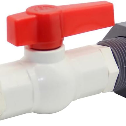 Rain Barrel Spigot Kit PVC Water Barrel Valve Diverter with Bulkhead Fitting and Garden Hose Adapter for Water Tanks, Aquariums, Tubs, Pools (Pack of 2)