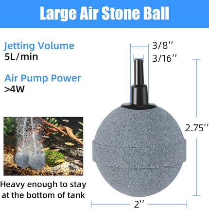 Air Stones for Ponds 2 Inch, Long Lasting Aerator Oxygen Differ, Air Pump Accessories for Aquariums, Fish Tanks, Hydroponics and DWC Reservoirs 4 Pack