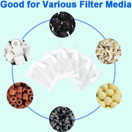 Aquarium Filter Media Bags 6pcs Fish Tank Extra Fine 100 Micron Mesh Bags with Plastic Zipper for Activated Carbon (3” x 4”)
