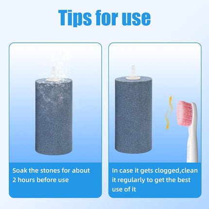 Aquarium Air Stone 4x2 inch 2 Pack, Large Airstone, Aerator Bubble Differ, Air Pump Accessories for Aquariums, Hydroponic, Ponds and Fish Tanks