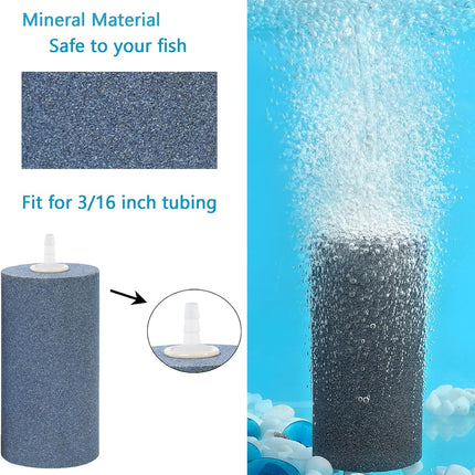 Aquarium Air Stone 4x2 inch 2 Pack, Large Airstone, Aerator Bubble Differ, Air Pump Accessories for Aquariums, Hydroponic, Ponds and Fish Tanks