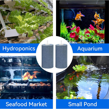 Aquarium Air Stone 4x2 inch 2 Pack, Large Airstone, Aerator Bubble Differ, Air Pump Accessories for Aquariums, Hydroponic, Ponds and Fish Tanks