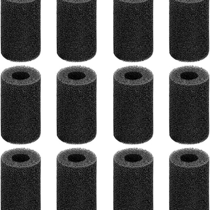 12-Pack Pre-Filter Sponge for Aquarium Shrimp Fry Fish Tank Filter 0.8 Inch Intake, Replacement Foam Cover