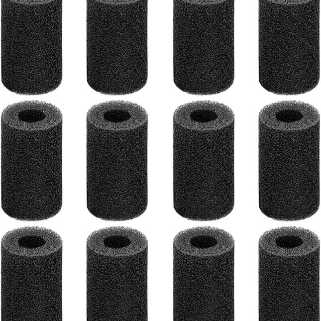 12-Pack Pre-Filter Sponge for Aquarium Shrimp Fry Fish Tank Filter 0.8 Inch Intake, Replacement Foam Cover