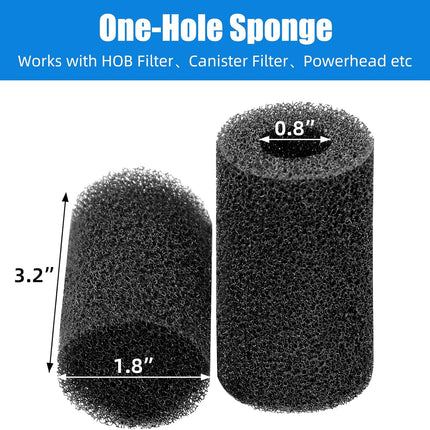 12-Pack Pre-Filter Sponge for Aquarium Shrimp Fry Fish Tank Filter 0.8 Inch Intake, Replacement Foam Cover
