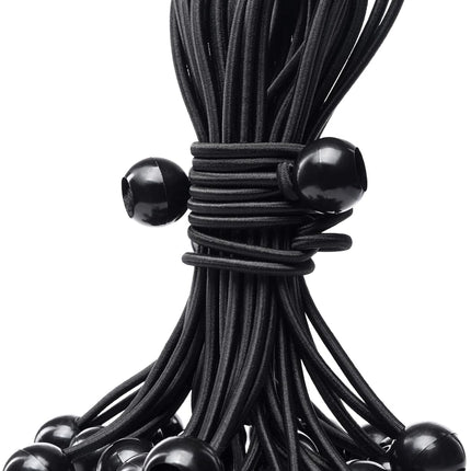 25Pack Length 8 Inch Bungee Cord Ties, Ball Bungee Strap Tarp Tie-Down, Elastic Cord Shock Rope for Outdoor Camping Tarp Clip Tent Canvas Tarpaulin Flag Pole Heavy-Duty Versatile Organize Accessory