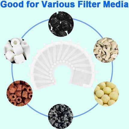 Aquarium Filter Media Bags 15pcs Fish Tank Extra Fine 100 Micron Mesh Bags with Plastic Zipper for Activated Carbon (3" x 4")