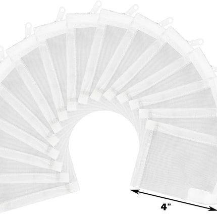 Aquarium Filter Media Bags 15pcs Fish Tank Extra Fine 100 Micron Mesh Bags with Plastic Zipper for Activated Carbon (3" x 4")