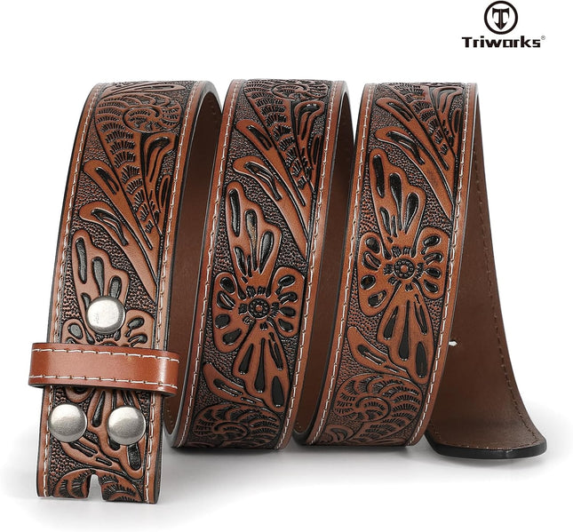 Western Leather Belt Strap for Men without Buckle Cowboy Cowgirl Belt Strap 1.5 Width – product detail