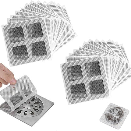Disposable Hair Drain Stickers, 2024 New Disposable Shower Drain Cover Hair Catcher Bathroom Shower Drain Stickers, Shower Drain Mesh Stickers Floor Drain Sticker for Kitchen Bathroom Tub (10)