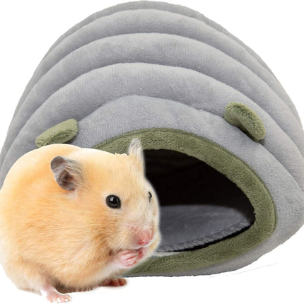Guinea Pig Hideout Bed Rabbit Hoe Cave Accessories Cozy Hide-Out for Bunny Hedgehog Ferret Chinchilla&Other Small Animals (Grey, Caterpillar)