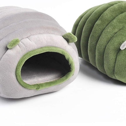 Guinea Pig Hideout Bed Rabbit Hoe Cave Accessories Cozy Hide-Out for Bunny Hedgehog Ferret Chinchilla&Other Small Animals (Grey, Caterpillar)