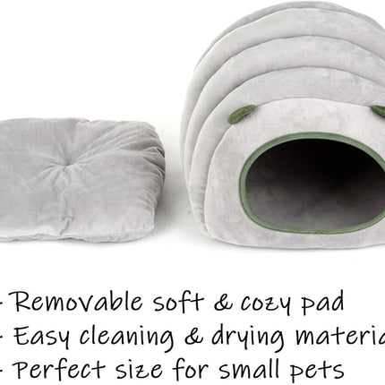 Guinea Pig Hideout Bed Rabbit Hoe Cave Accessories Cozy Hide-Out for Bunny Hedgehog Ferret Chinchilla&Other Small Animals (Grey, Caterpillar)