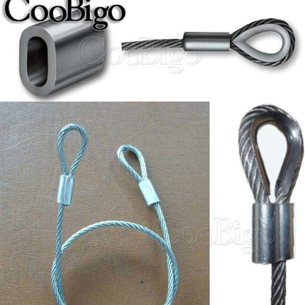 10pcs 5/16" Aluminum Cable Crimps Cable Ferrule Clip Fittings for Crimping Wire Rope Cable M8, FLQ049-8.0