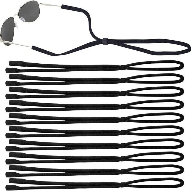 10 Pack Glasses Strap Adjtable Eyeglass Holder Around Neck Universal Glasses Lanyard Eye Glasses String Sunglasses Strap Cord Eyewear Retainer for Men Women Sports Reading (11.8 -23.6in,Balck)