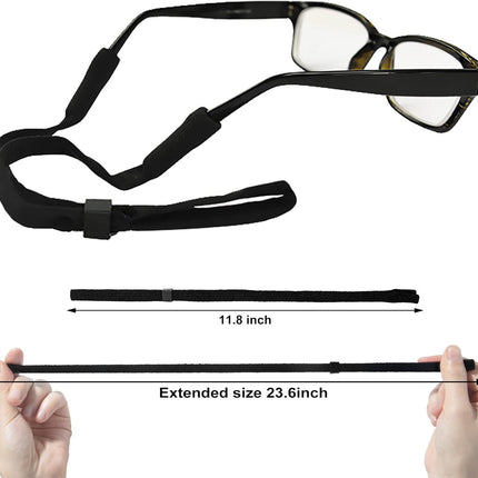 10 Pack Glasses Strap Adjtable Eyeglass Holder Around Neck Universal Glasses Lanyard Eye Glasses String Sunglasses Strap Cord Eyewear Retainer for Men Women Sports Reading (11.8 -23.6in,Balck)