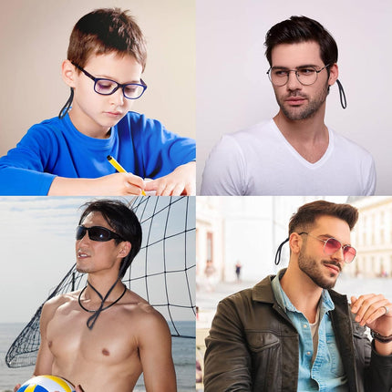 10 Pack Glasses Strap Adjtable Eyeglass Holder Around Neck Universal Glasses Lanyard Eye Glasses String Sunglasses Strap Cord Eyewear Retainer for Men Women Sports Reading (11.8 -23.6in,Balck)