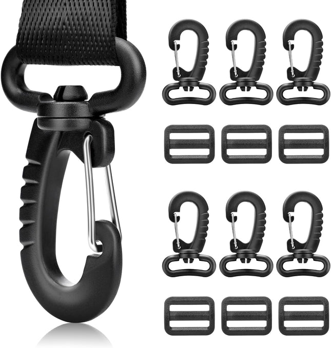 CooBigo 1 Plastic Clip Snap Hook Replacement Buckles Tri-Glide for Webbing Strap Crafting Accessories 6 Set