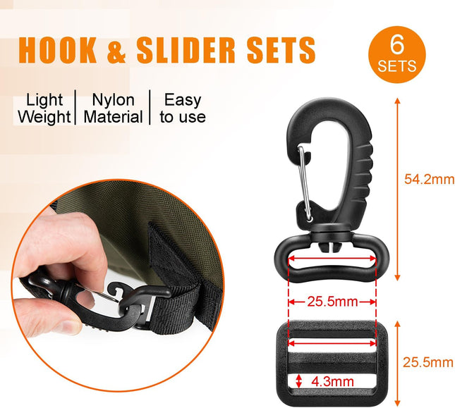 CooBigo 1 Plastic Clip Snap Hook Replacement Buckles Tri-Glide for Webbing Strap Crafting Accessories 6 – product detail