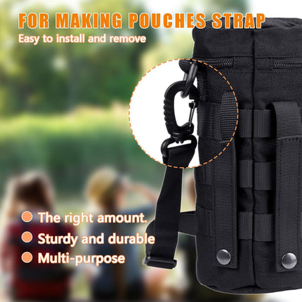 CooBigo 1" Plastic Clip Snap Hook Replacement Buckles Tri-Glide for Webbing Strap Crafting Accessories 6 Set (Hooks & Adjustable Buckle)