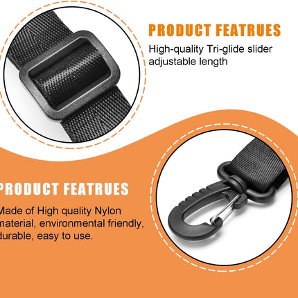 CooBigo 1" Plastic Clip Snap Hook Replacement Buckles Tri-Glide for Webbing Strap Crafting Accessories 6 Set (Hooks & Adjustable Buckle)