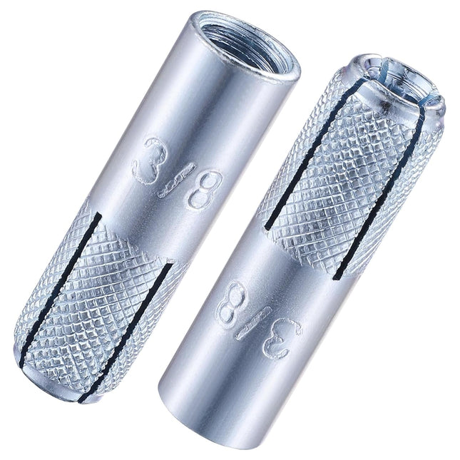 (20 pcs) 3/8 -16 Premium Zinc Plated Carbon Steel Drop in Anchors Assortment Knurled Drop-in-Anchor