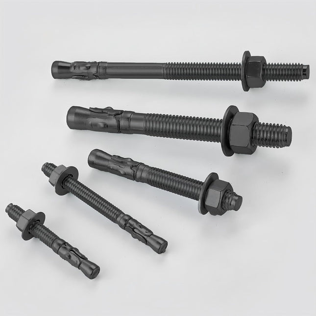 10Pcs 3/8x3 Inch Standard Fasteners for Heavy-Duty Black Wedge Anchors for Cement and Concrete – product detail